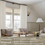 twodrapes natural pinch pleated linen curtains 96 inches shown in use