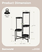 bamworld plant stand indoor outdoor 5 tier corner shown in use