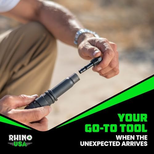 rhino usa survival shovel with pick - military, front angle view