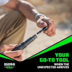 rhino usa survival shovel with pick - military, front angle view