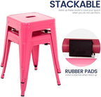 18 inch metal stools set of 2, stackable, package contents