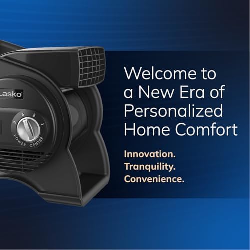 lasko pivoting high velocity portable utility fan on a desk or shelf