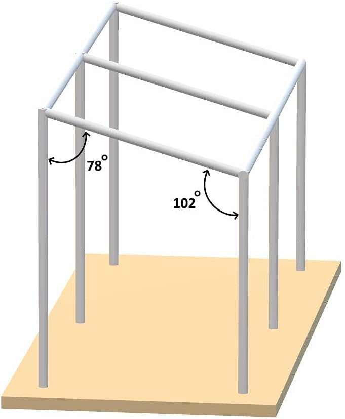 goodszone canopy fittings set 1-3/8" slant roof carport, side view