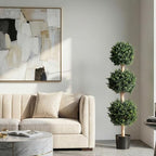 pure garden set of 2 artificial trees on a desk or shelf