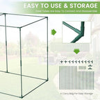 docred crop cage with raised garden bed, 84.6", front angle view