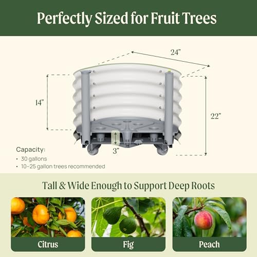 rolling citrus tree planter gen 3, self-watering 24”, package contents