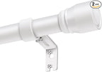 1” Diameter Curtain Rods Itself is 30 to 90 inch 2 Pack Fit 30-84 inch Window with Heavy Duty Adjustable Rod Matte White Splicing Metal Extra Long Curtain Rod for Windows