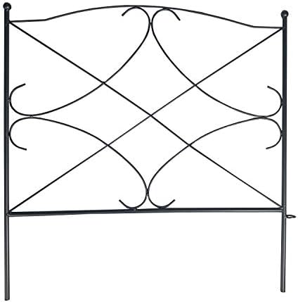 ashmanonline galvanized garden fence 24in x 10ft, black shown in use