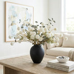 ryddelighome white faux kiku flowers for vase(not included) showing dimensions