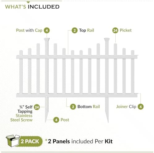 zippity madison picket fence panels, white vinyl diy, side view