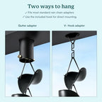 rain chain for gutters, 8.5 ft aluminum rain, side view