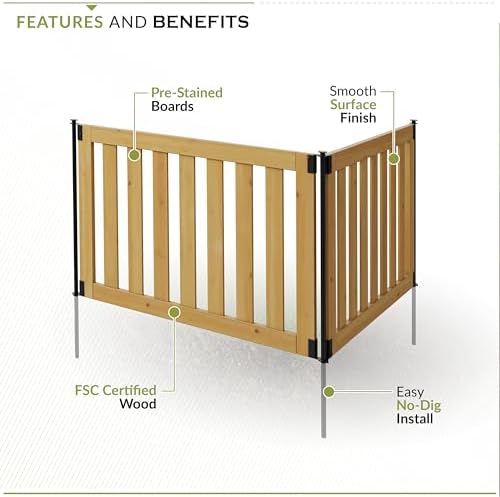 zippity newberry yard fence, cedar wood diy no, close-up detail