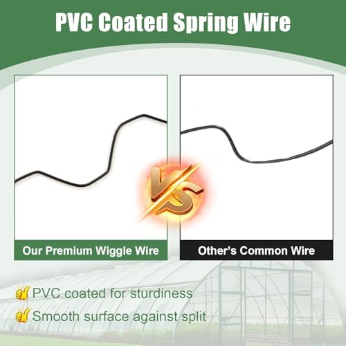 3.28-foot greenhouse wiggle spring wire & lock channel showing dimensions