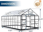 howe 10x18x8.4 ft polycarbonate greenhouse with 4 vent, package contents