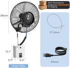rovsun 26inch wall mount misting fan with bldc on a desk or shelf