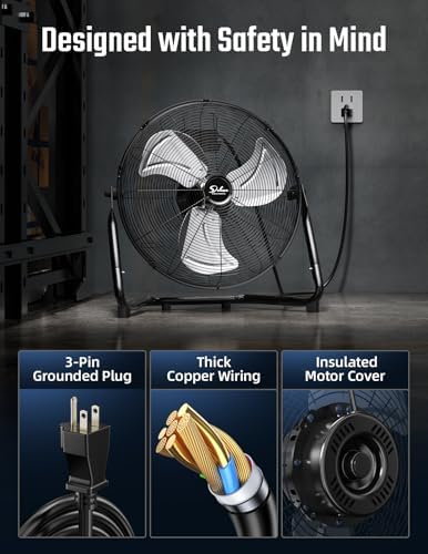 simple deluxe 18 inch 3-speed high velocity heavy showing dimensions