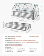 vevor 6x3x1ft metal raised garden bed with greenhouse on a desk or shelf