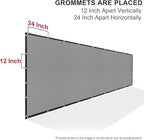 7' x 22' custom size gray privacy screen shown in use