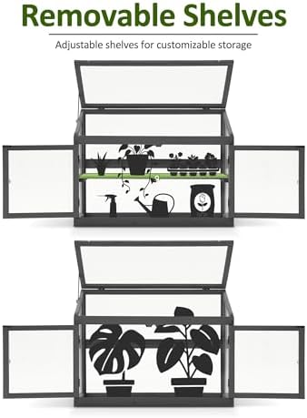mcombo wooden cold frame garden greenhouse flower planter, package contents