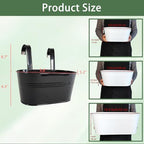 10" metal hanging planter for railing with detachable, close-up detail