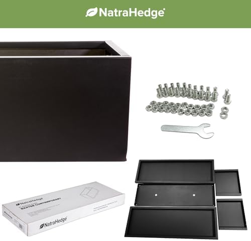 natrahedge hampton wooden planter box (44"" lx15 wx15 on a desk or shelf