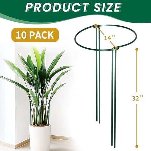 tcbwfy 14" dx32 h plant supports stakes for shown in use