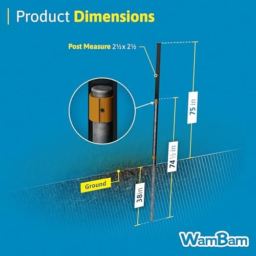 wambam 6ft aluminum post for composite fences on a desk or shelf