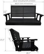 hdpe porch swing with 18/8 stainless steel bolts, close-up detail