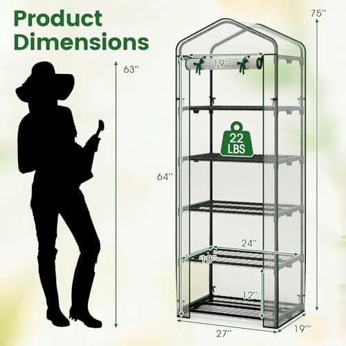 giantex mini greenhouse indoor outdoor, 27" x 19" on a desk or shelf