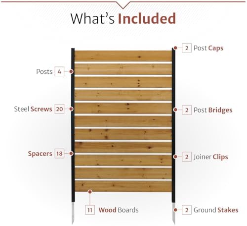 enclo concord privacy screen, cedar wood diy no showing dimensions