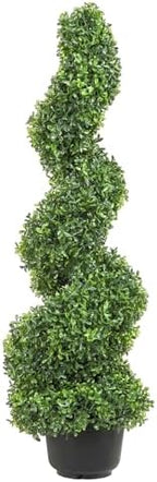 vevor artificial boxwood spiral topiary trees, 3ft tall, side view