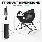 ainfox hammock camping chair, foldable portable rocking chairs, close-up detail
