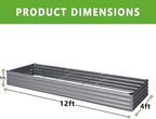 diiyiv 2pcs 12x4x1ft galvanized raised garden bed kit,vegetable shown in use