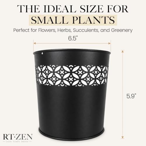rtzen 2-pack garden planter pots with chain hangers on a desk or shelf