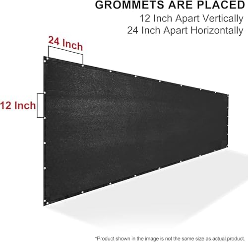 6' x 10' black privacy screen fence cover shown in use