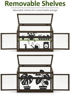 mcombo wooden cold frame garden greenhouse flower planter, package contents
