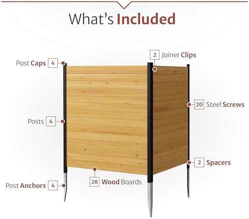 enclo richmond privacy screen, cedar wood, diy no showing dimensions