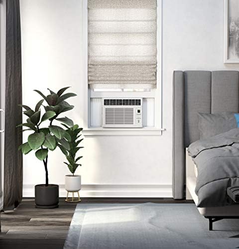 ge electronic window air conditioner 6000 btu, efficient, front angle view