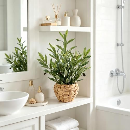 alphaacc fake potted plant small olive water hyacinth, view 9