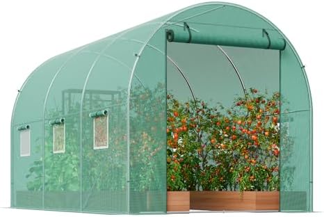 vevor walk-in tunnel greenhouse, 9.6x6.4x6.2 ft hoop house, view 9
