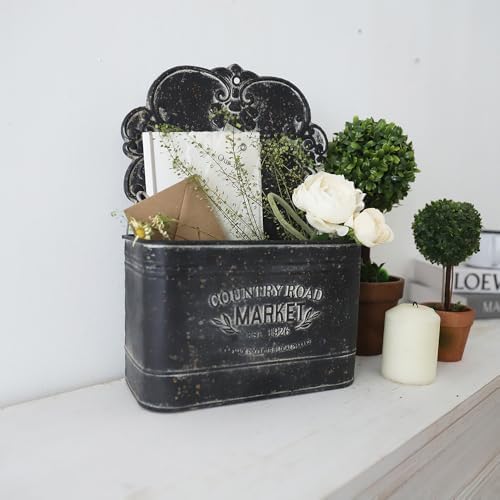 all chic black metal wall planter - outdoor, side view