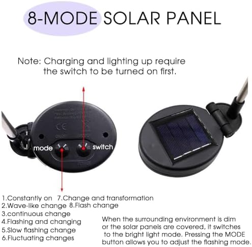 hpufkot solar garden lights outdoor,waterproof garden, 2pc 200, front angle view
