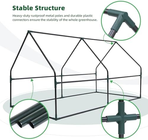 ohuhu portable mini greenhouse, 71"x36"x36" greenhouses for outdoors, side view