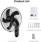 fanspex 18" wall mounted fan for home garage, front angle view