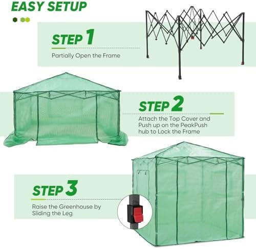 eagle peak 7x7 pop up greenhouse portable walk-in shown in use