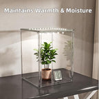 joyzan clear mini indoor greenhouse small tabletop green, side view