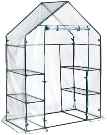 miracle-gro walk-in greenhouse, removable shelves, transparent, 4'8"x29", main product view