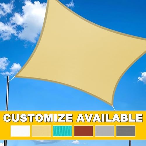 artpuch 8'x10' waterproof sun shade sail rectangle turquoise on a desk or shelf