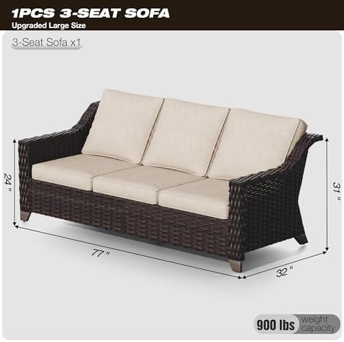 joyside patio sofa - 3 seater rattan sofa shown in use