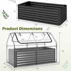 s afstar 3-in-1 raised garden bed with greenhouse, front angle view